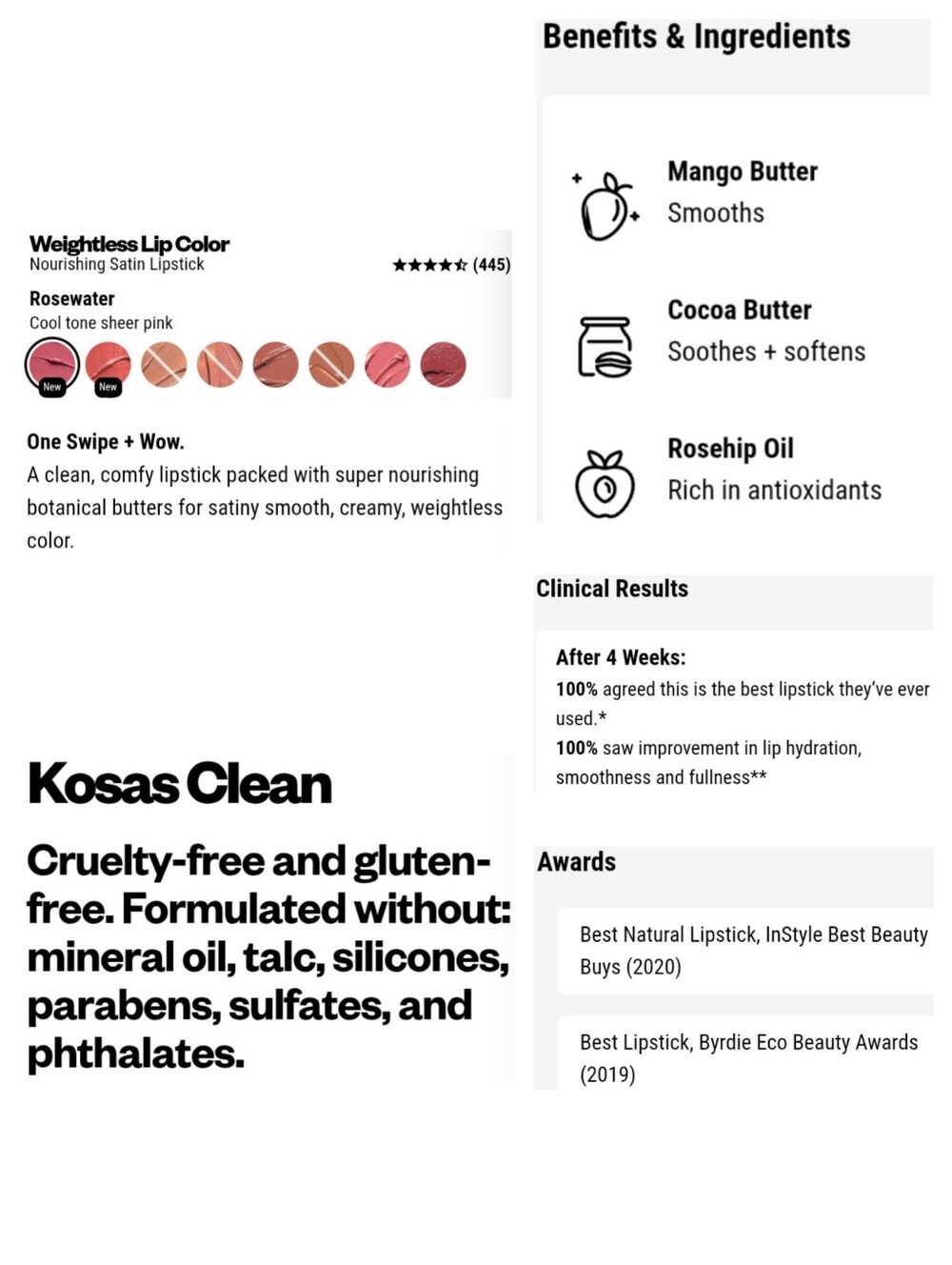 KOSAS Weightless Lip Color In Rosewater - Picture 5 of 6